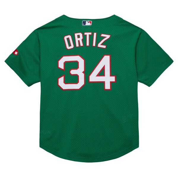 David Ortiz Boston Red Sox Youth Cooperstown Collection Mesh Batting Practice Jersey - Green
