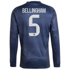 Jude Bellingham Los Merengues 2025/26 Away Long Sleeve Replica Jersey - Blue/White