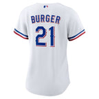 Jake Burger Texas Rangers Nike Women's Home Replica Jersey - White