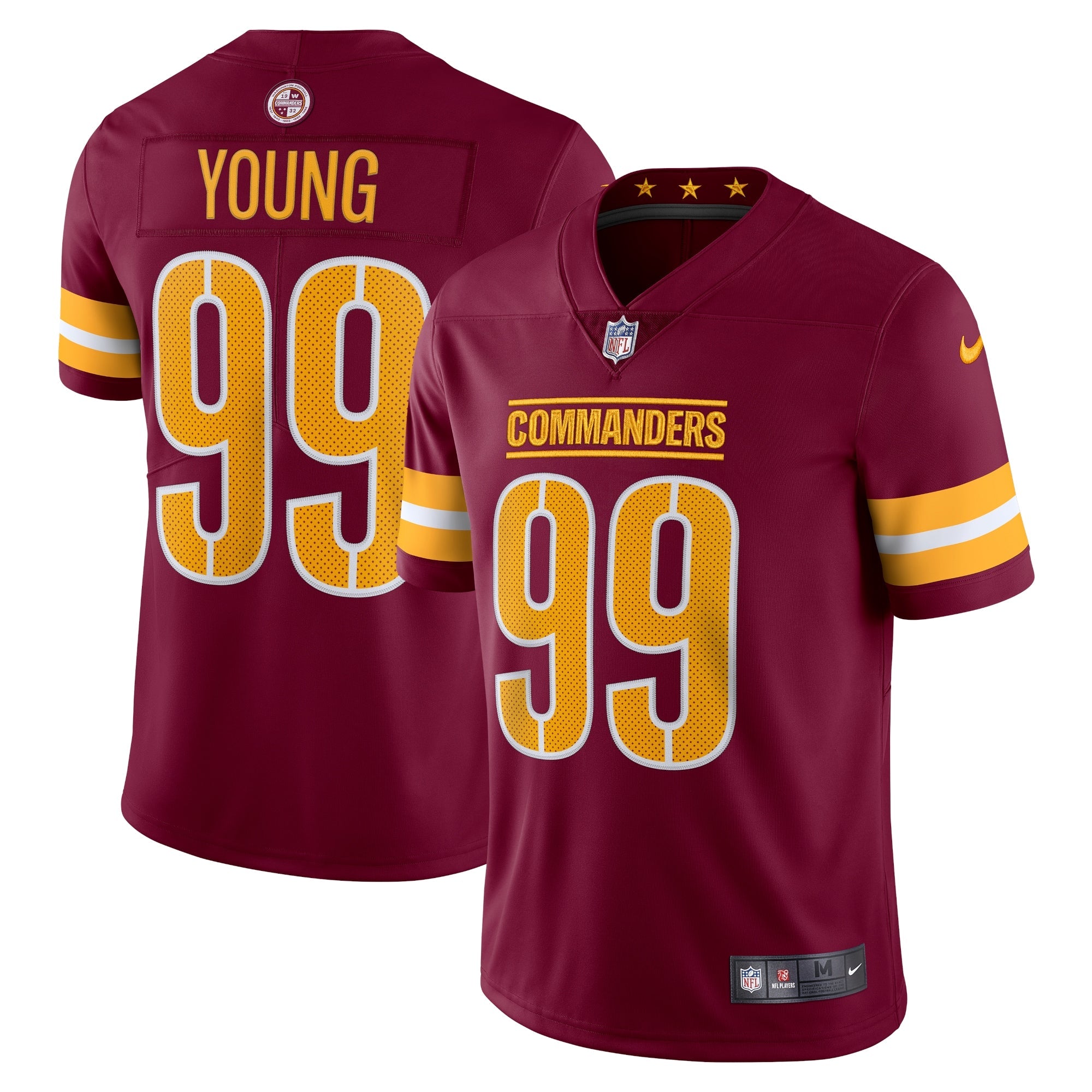 Chase Young Washington Commanders Nike Alternate Vapor Limited Jersey - Black/Burgundy/White