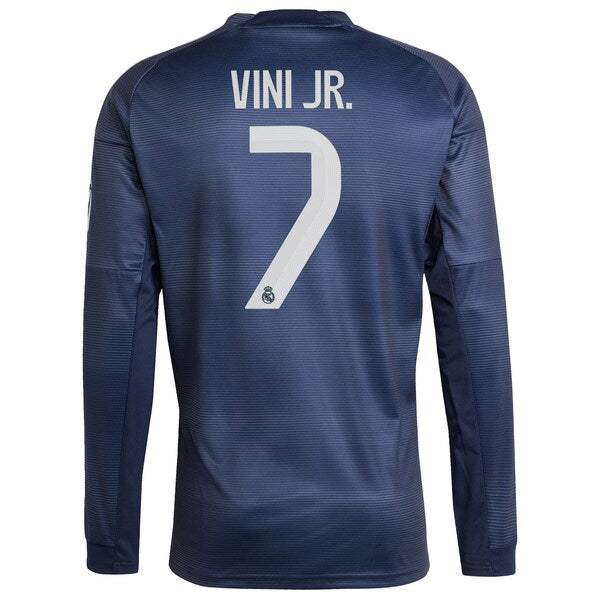 Vini Jr. Los Merengues adidas 2025/26 Home Long Sleeve Replica Player Jersey - Blue/White