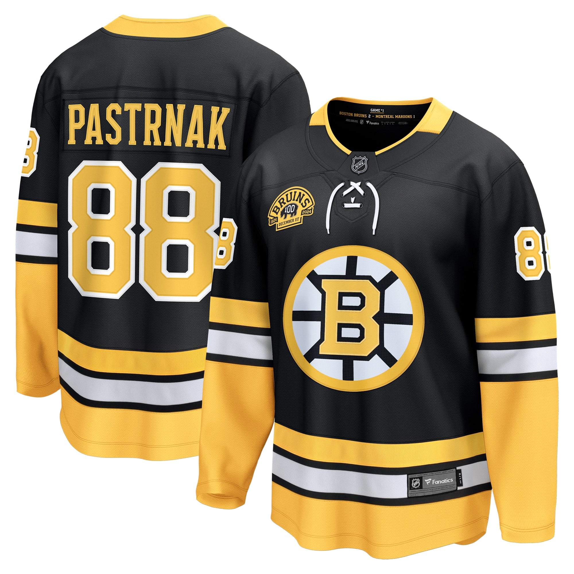 David Pastrnak Boston Bruins  Away Breakaway Player Jersey - White/Black