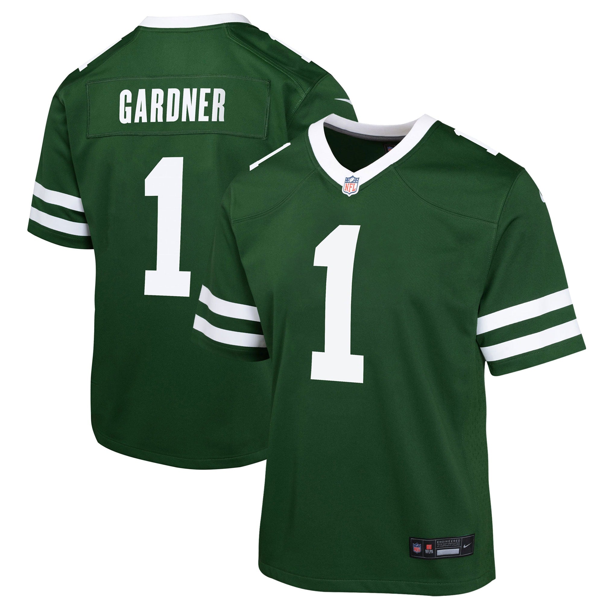 Ahmad Sauce Gardner New York Jets Nike Youth Game Jersey - Legacy White/Black/Green