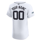 Detroit Tigers Nike Home Elite Custom Patch Jersey - White