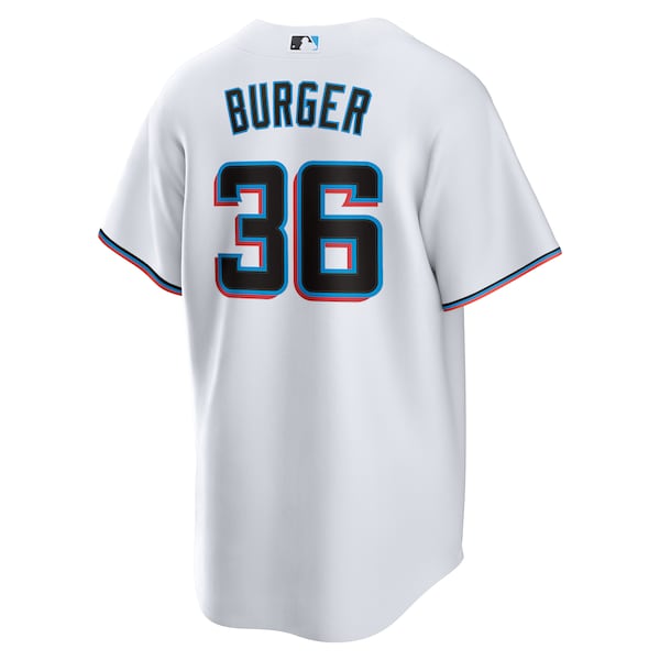 Jake Burger Miami Marlins Nike   Home Replica Team Jersey - White