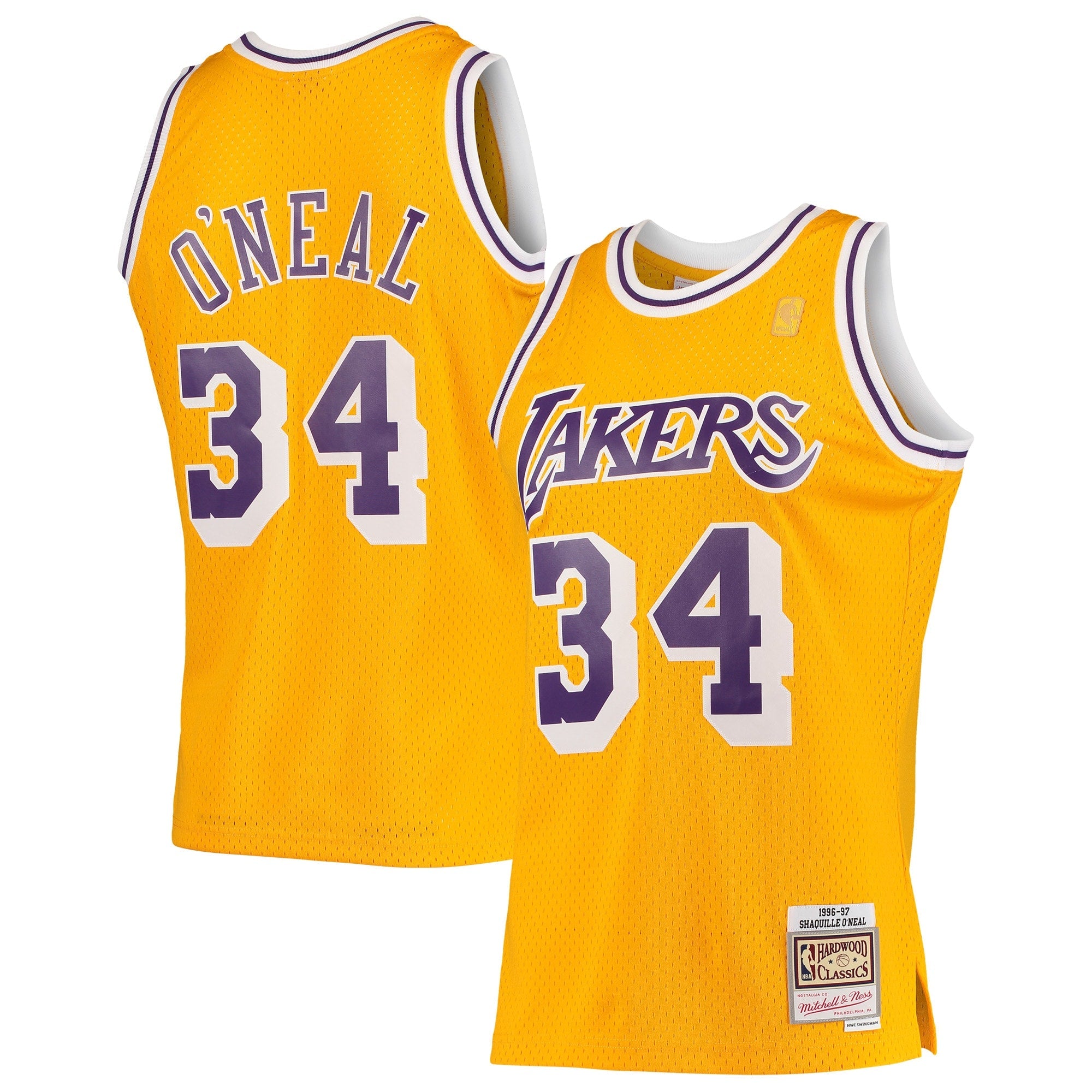 Shaquille O'Neal Los Angeles Lakers  Hardwood Classics Swingman Jersey - Purple/Royal/Gold