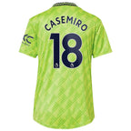 Carlos Casemiro Manchester United adidas Women's 2022/23 Third Replica Player Jersey - Neon Green