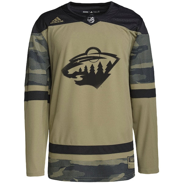 Minnesota Wild adidas Military Appreciation Team Authentic Practice Jersey - Camo
