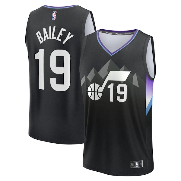 Ace Bailey Utah Jazz  2025 NBA Draft First Round Pick Fast Break Replica Jersey - Statement Edition - Black