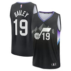 Ace Bailey Utah Jazz  Youth 2025 NBA Draft First Round Pick Fast Break Replica Jersey - Statement Edition - Black