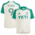 Brandon Vazquez Austin FC adidas Youth 2024 The Armadillo Kit Replica Player Jersey - Tan
