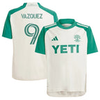 Brandon Vazquez Austin FC adidas Youth 2024 The Armadillo Kit Replica Player Jersey - Tan