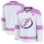 Tampa Bay Lightning  2024 Hockey Fights Cancer Practice Jersey - White