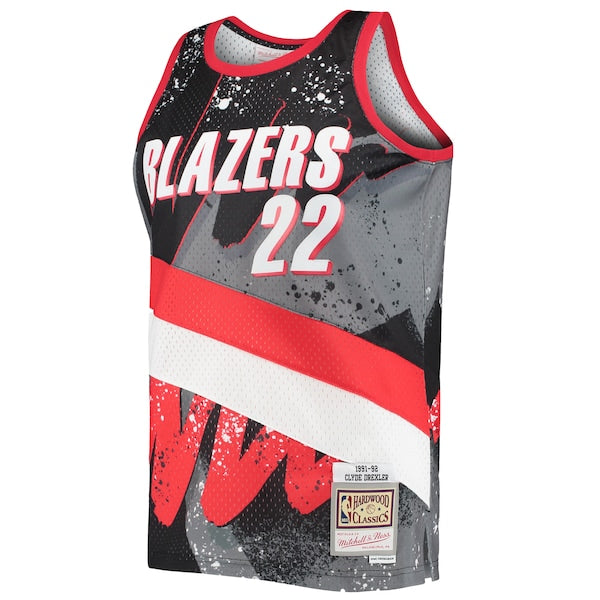 Clyde Drexler Portland Trail Blazers Hardwood Classics 1991/92 Hyper Hoops Swingman Jersey - Black