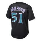 Randy Johnson Arizona Diamondbacks  Cooperstown Collection Mesh Batting Practice Button-Up Jersey  - Black