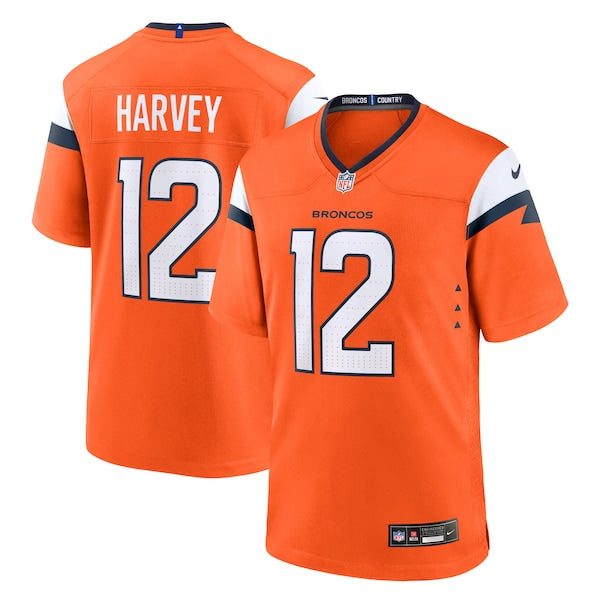 Men's Denver Broncos RJ Harvey Nike  Orange Team Game Jersey