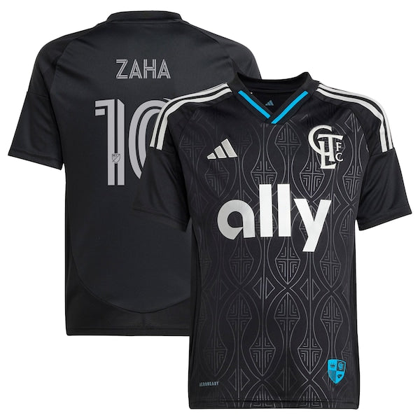 Wilfried Zaha Charlotte FC adidas Youth 2025 Fortress Kit Replica Player Jersey - Black