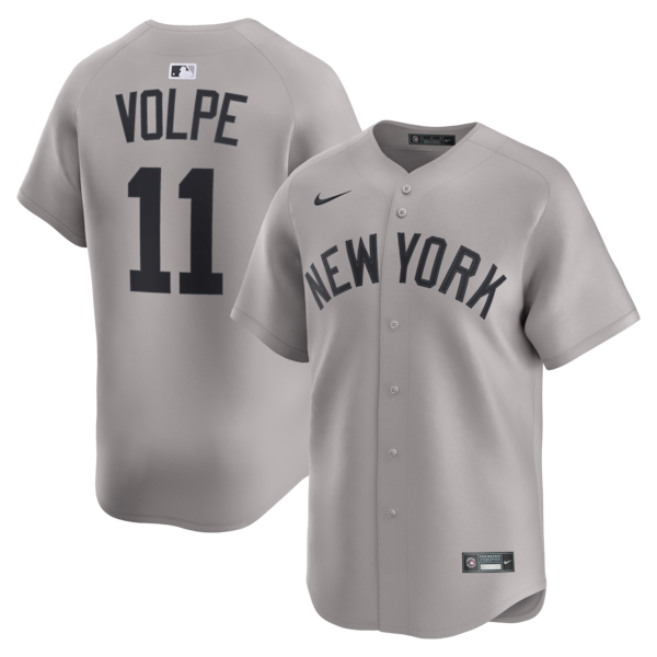 Anthony Volpe New York Yankees Nike Road Limited Player Jersey - Gray/White