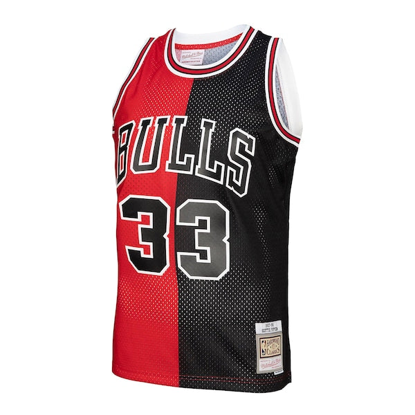 Scottie Pippen Chicago Bulls Big & Tall Hardwood Classics 1997/98 Split Swingman Jersey - Red/Black