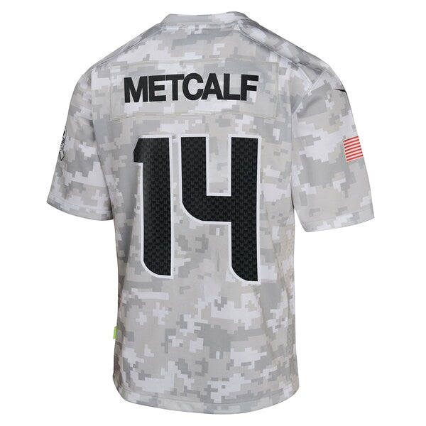 DK Metcalf Seattle Seahawks Nike Youth 2024 Salute to Service Game Jersey - Arctic Camo