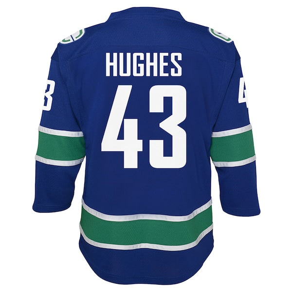 Quinn Hughes Vancouver Canucks Youth Alternate Replica Player Jersey - Blue