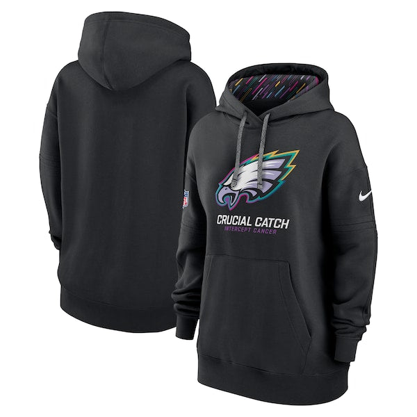 Philadelphia Eagles Nike Women's 2024 NFL Crucial Catch Club Pullover Hoodie - Black