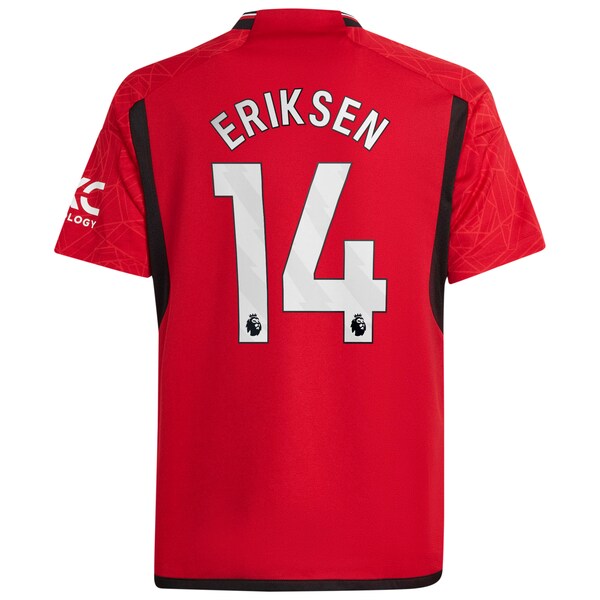 Christian Eriksen Manchester United adidas Youth 2023/24 Home Replica Player Jersey - Red