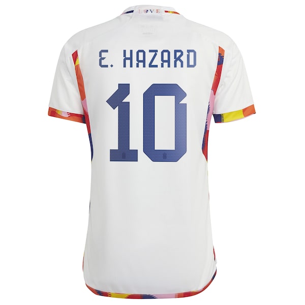 Eden Hazard Belgium National Team adidas 2022/23 Away Replica Jersey - White