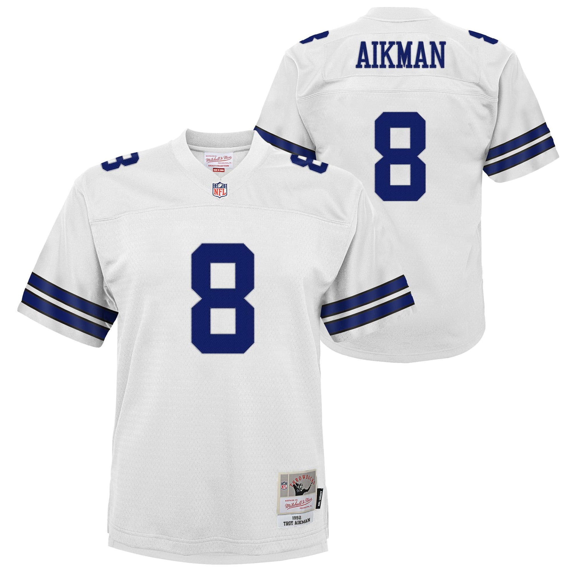 Troy Aikman Dallas Cowboys  Youth 1996 Legacy Jersey - Navy/White
