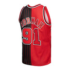 Dennis Rodman Chicago Bulls Big & Tall Hardwood Classics 1995/96 Split Swingman Jersey - Red/Black