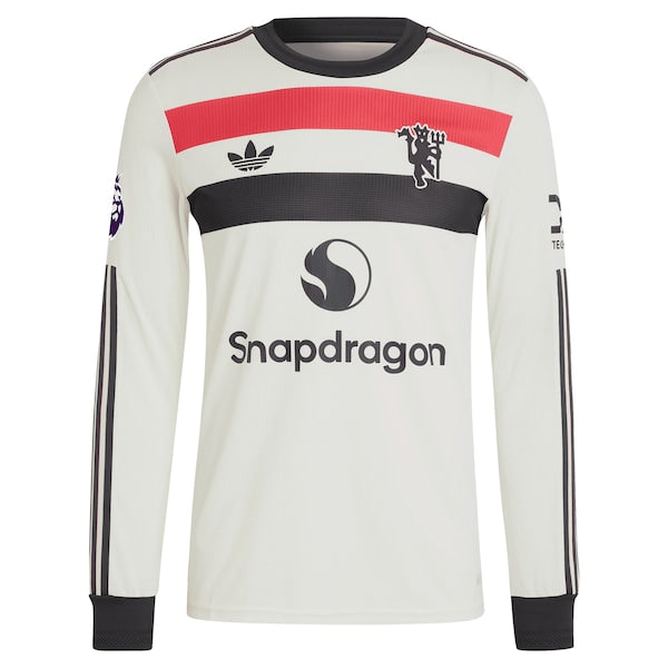 Marcus Rashford Manchester United adidas Originals  2024/25 Third Authentic Long Sleeve Jersey - Cream
