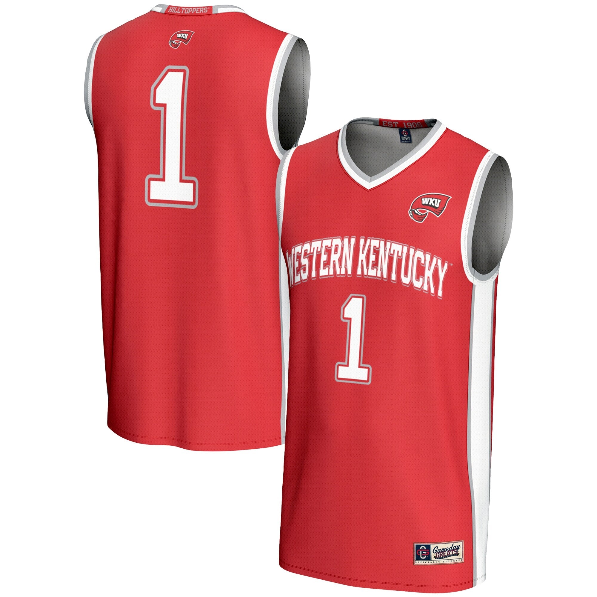 #1 Western Kentucky Hilltoppers GameDay Greats Youth Lightweight Basketball Jersey - White/Red/Black