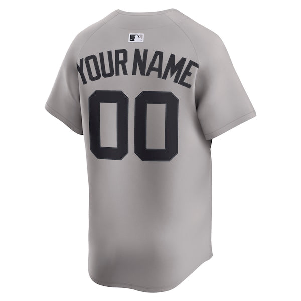 New York Yankees Nike Away Limited Custom Jersey - Gray/White