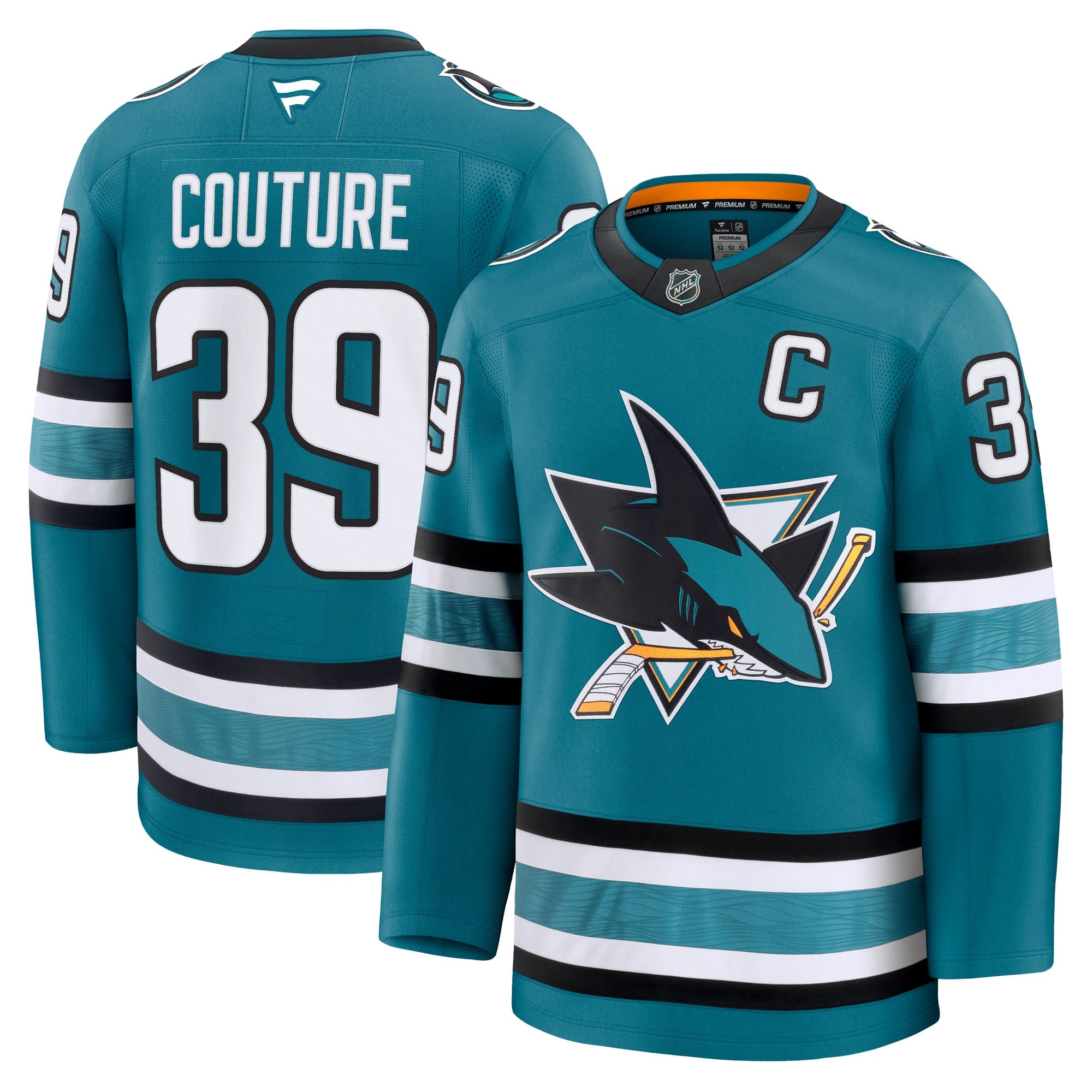 Logan Couture San Jose Sharks  Alternate Premium Jersey - Black/Teal