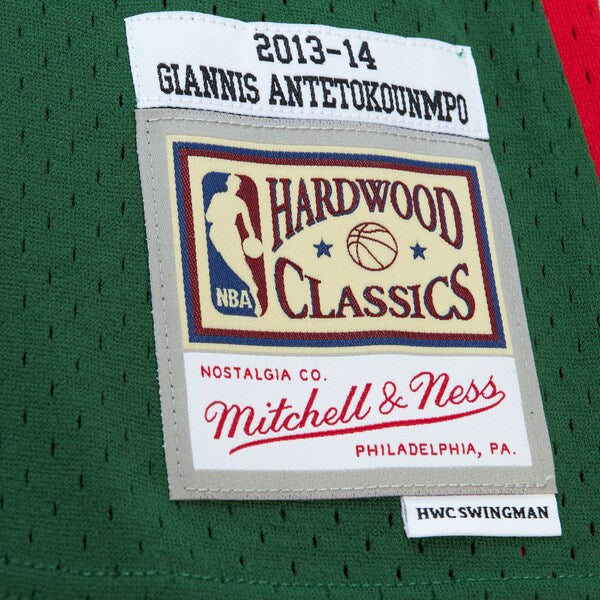 Giannis Antetokounmpo Milwaukee Bucks  2013/14 Hardwood Classics Swingman Jersey - Hunter Green