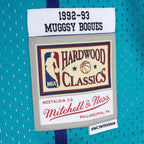 Muggsy Bogues Charlotte Hornets  Hardwood Classics 1992/93 Split Swingman Jersey - Teal/Purple