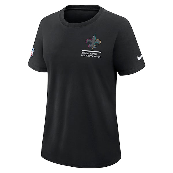 New Orleans Saints Nike Women's 2025 NFL Crucial Catch Tri-Blend Dri-FIT T-Shirt - Black