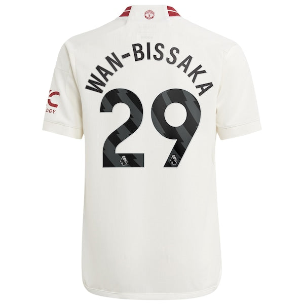 Aaron Wan-Bissaka Manchester United adidas Youth 2023/24 Third Replica Player Jersey - White/Green