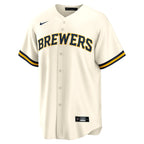 Christian Yelich Milwaukee Brewers Nike Alternate Replica Player Jersey - Cream/Gray/Navy/White