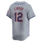 Francisco Lindor New York Mets Nike Away Limited Player Jersey - Gray/White