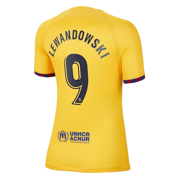 Robert Lewandowski Barcelona Nike Women's 2022/23 Fourth Breathe Stadium Replica Player Jersey - Yellow