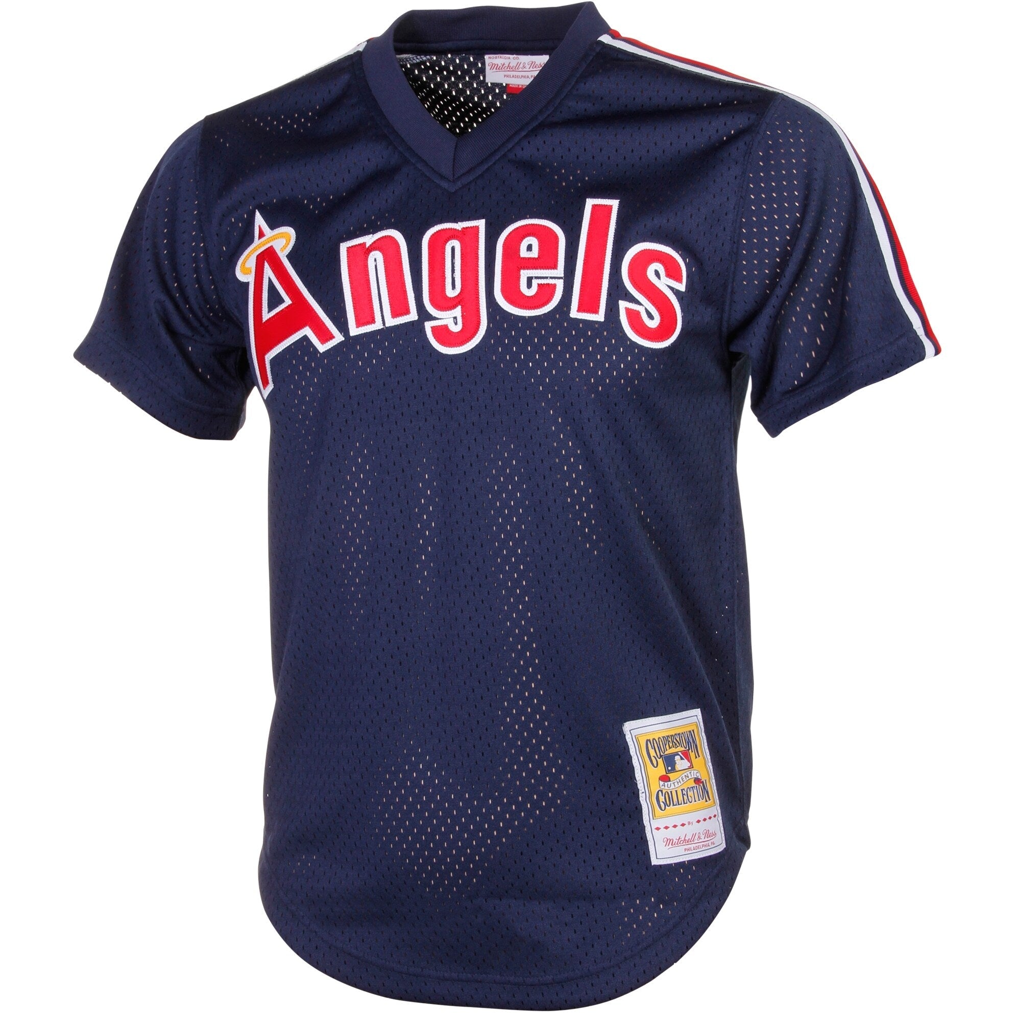Reggie Jackson California Angels Cooperstown Mesh Batting Practice Jersey - Navy