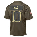 Bo Nix Denver Broncos Nike Youth 2025 Salute to Service Game Jersey - Olive
