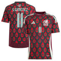 Santiago Giménez Mexico National Team adidas Youth 2024 Home Replica Player Jersey - Burgundy