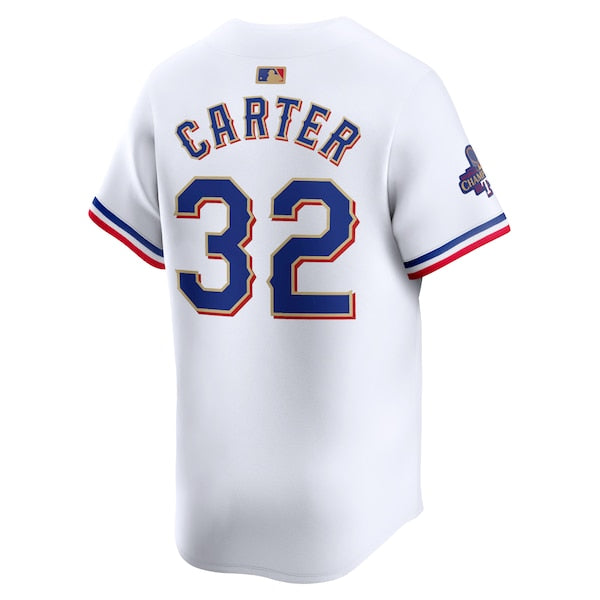 Evan Carter Texas Rangers Nike 2024 Gold Collection Limited Player Jersey – White