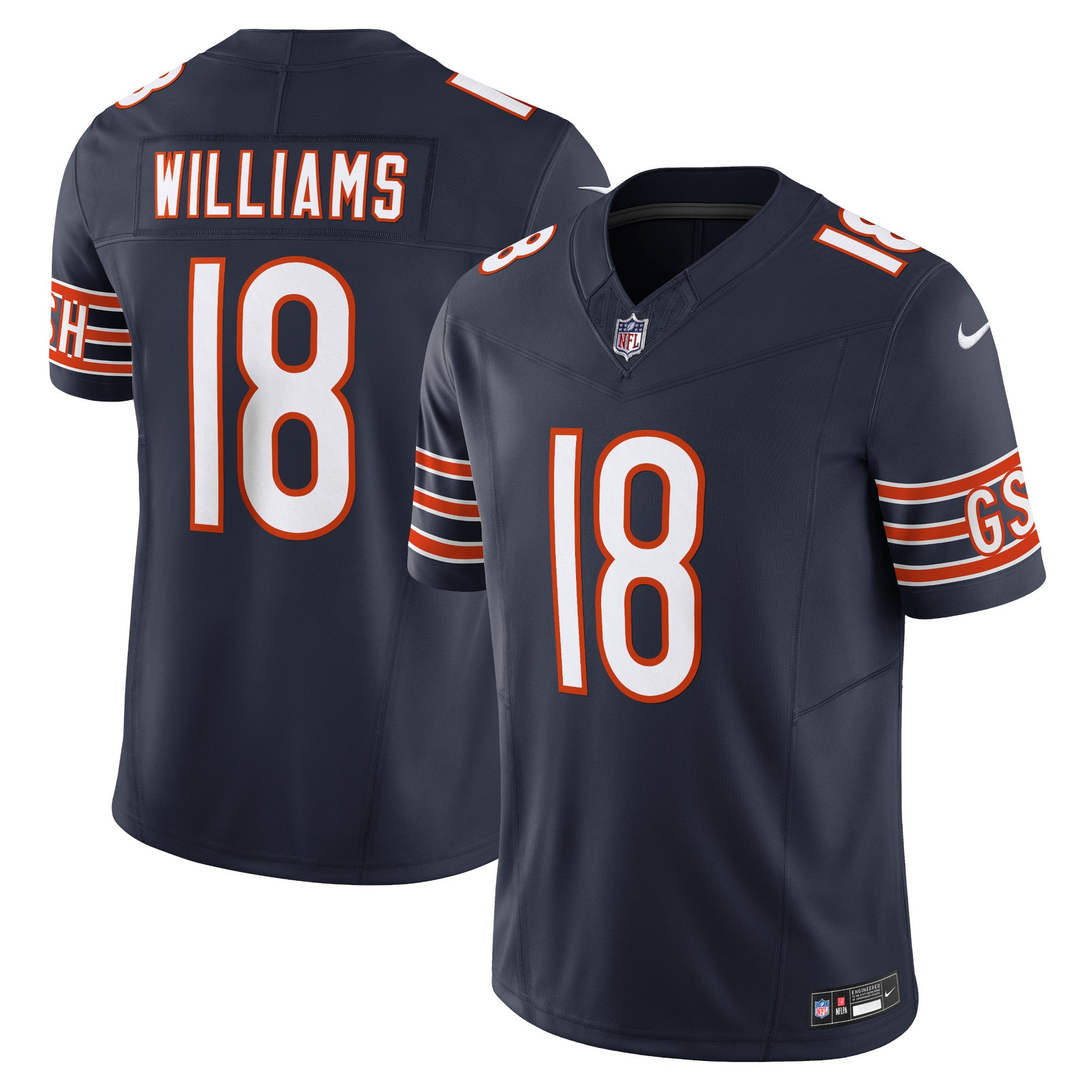 Caleb Williams Chicago Bears Nike Vapor F.U.S.E. Limited Jersey - White/Orange/Navy