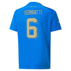 Marco Verratti Italy National Team Puma Youth 2022/23 Home Replica Player Jersey - Blue