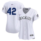 Colorado Rockies Nike Women's 2024 Jackie Robinson Day Home Limited Jersey – White
