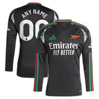 Arsenal adidas 2024/25 Away Replica Long Sleeve Custom Jersey - Black