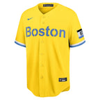 J.D. Martinez Boston Red Sox Nike City Connect Replica Player Jersey - Gold